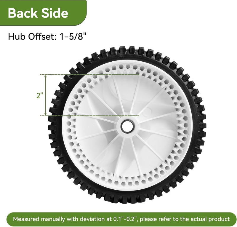 ranwin 532403111 Front Drive Wheels Fit for Craftsman Mower - 194231X427 Front Tires Wheel Fit for Craftsman & HU Self Propelled Lawn Mower Tractor, 2 Pack, White - Image 4